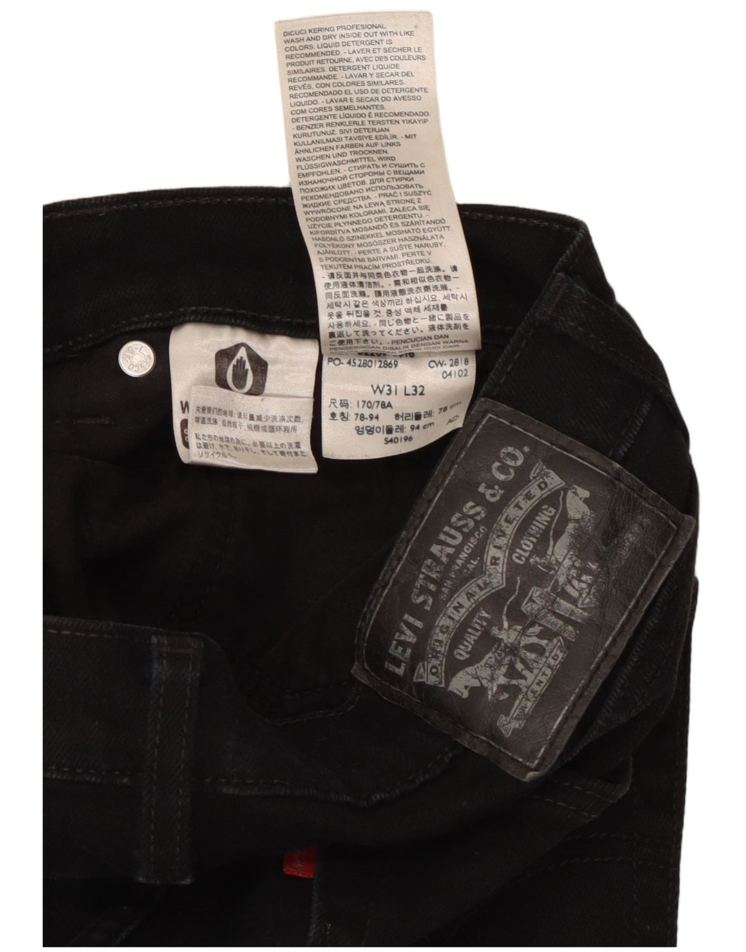 LEVI'S muške uske traperice W31 L29 crni pamuk