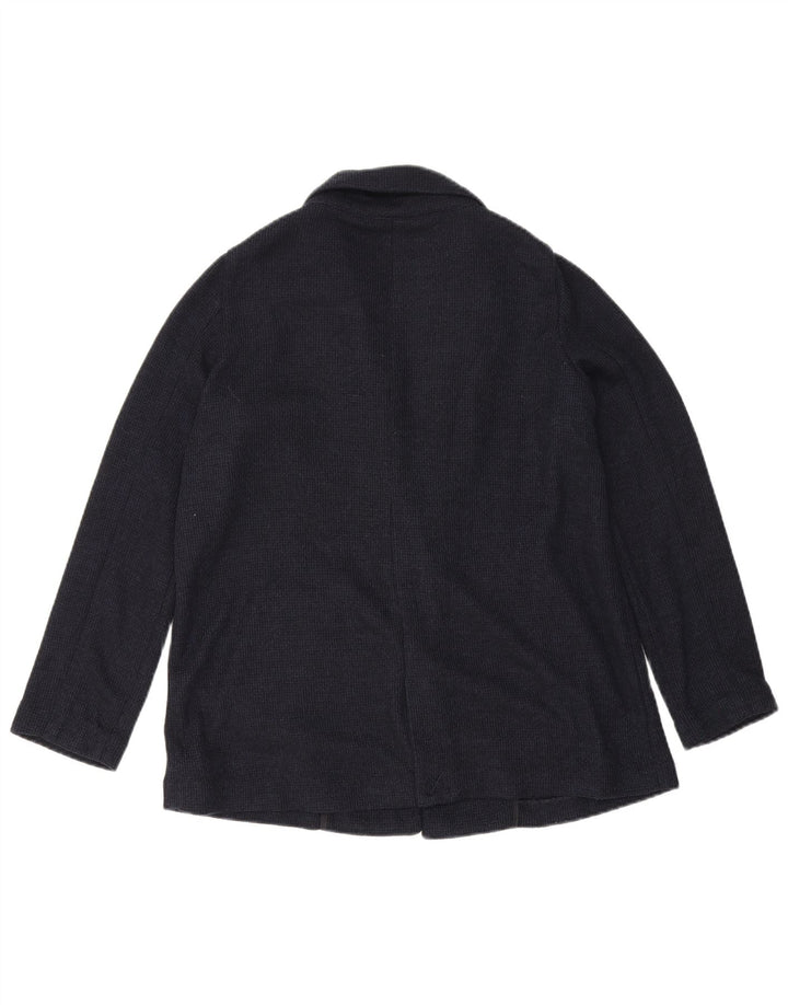 Zara ženska prevelika jakna s jednim gumbom UK 6 XS tamnoplavi poliester