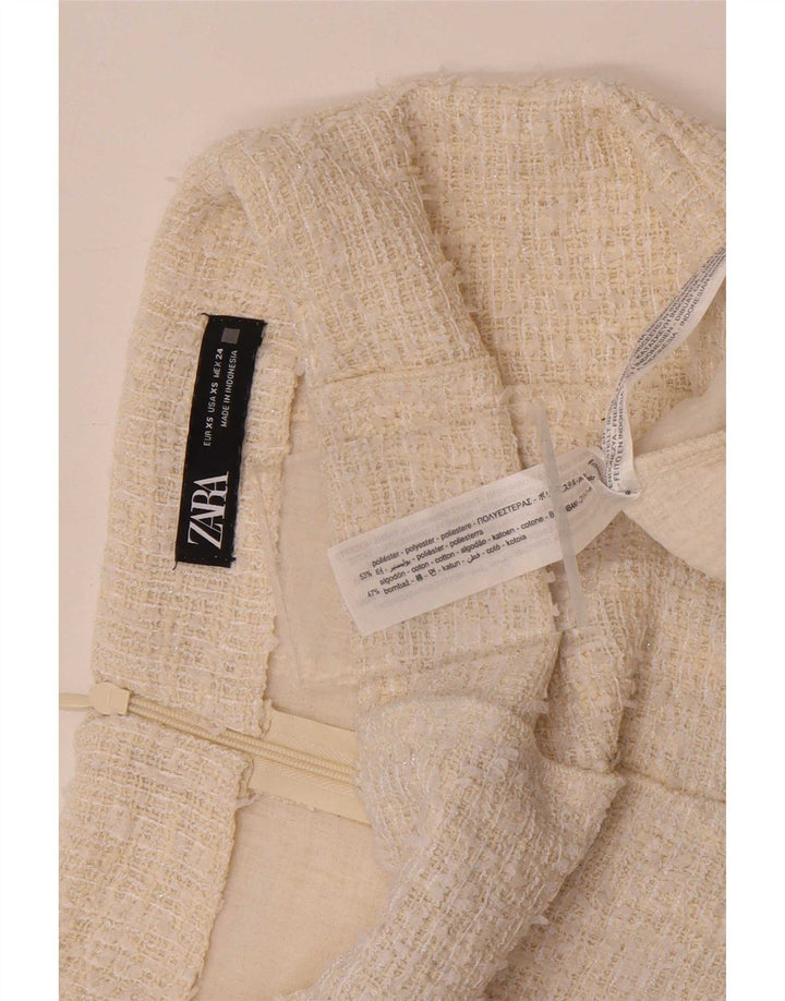 Zara ženska mini suknja XS W24 tamnobijeli poliester