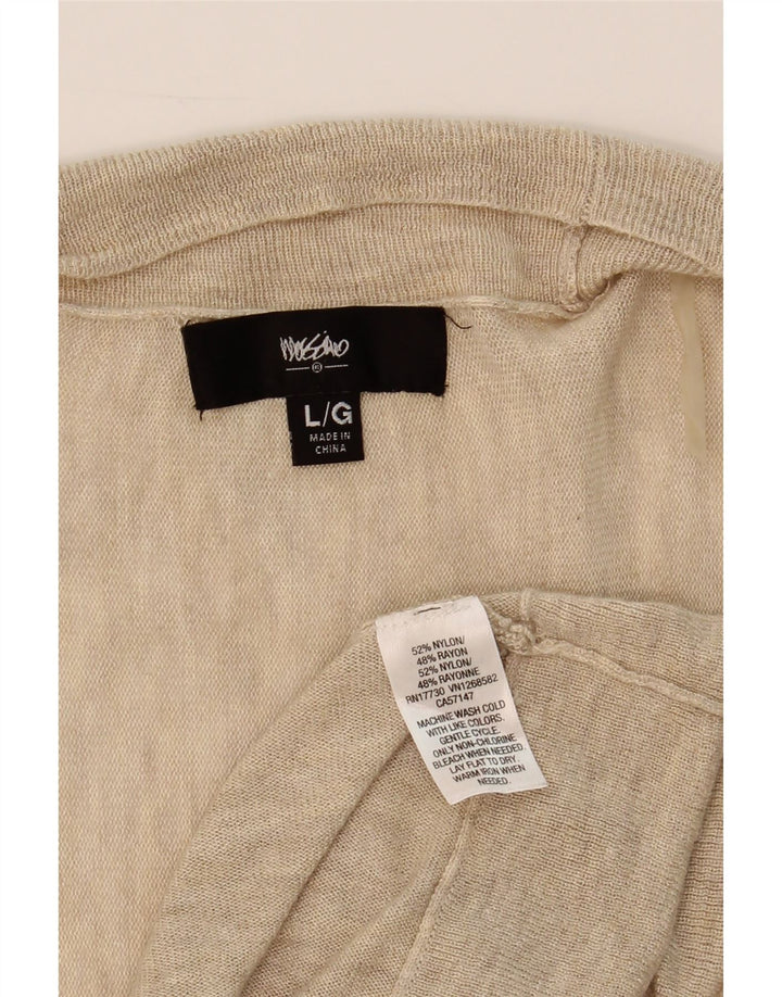 MOSSIMO Womens Oversized 3/4 Sleeve Cardigan Sweater UK 16 Large Beige Vintage Mossimo and Second-Hand Mossimo from Messina Hembry 