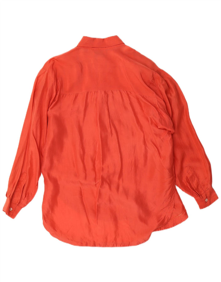 Vintage ženska košulja bluza UK 14 srednje narančasta svila