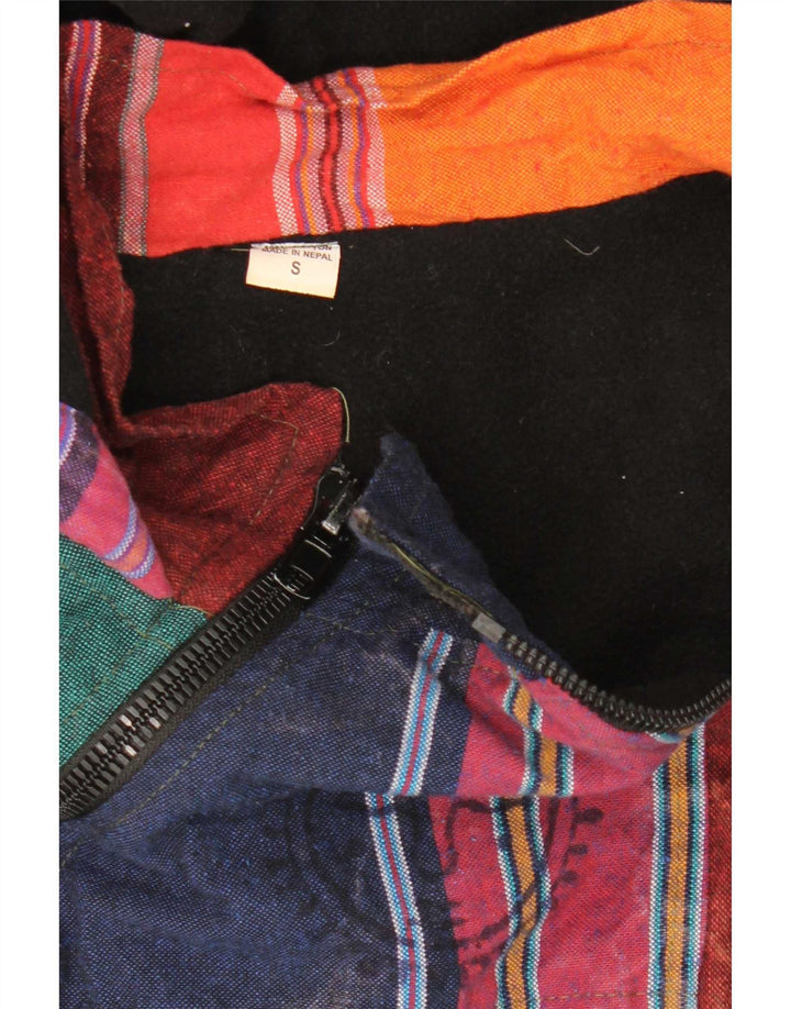 Vintage muška anorak jakna s kapuljačom UK 36 Mala raznobojna patchwork Aztec