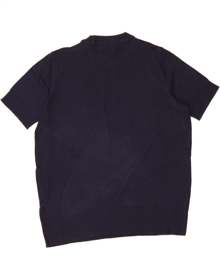MARKS & SPENCER Womens Crew Neck Jumper Sweater UK 10 Small Navy Blue Vintage Marks & Spencer and Second-Hand Marks & Spencer from Messina Hembry 