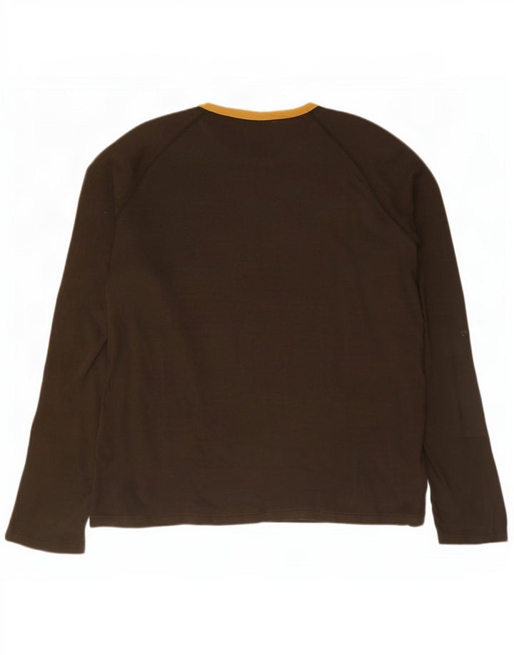 Woolrich muška grafička majica dugih rukava 2XL smeđi pamuk
