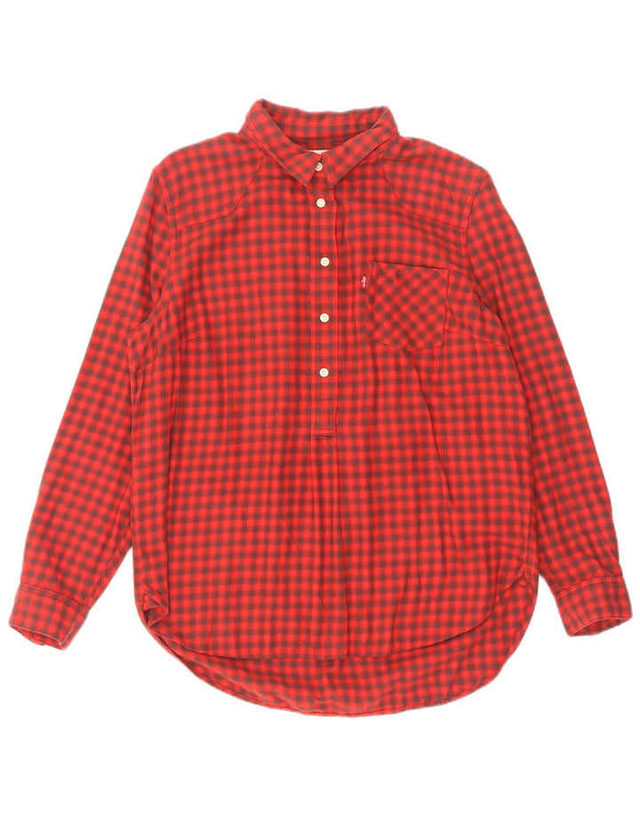 Levi's ženski pulover flanelska košulja UK 16 Veliki crveni pamuk od ginghama