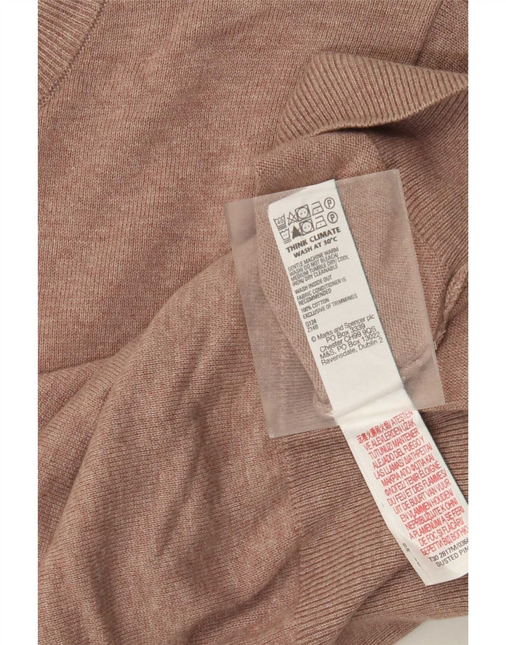 Marks & Spencer muški džemper s okruglim izrezom, srednje ružičasti pamuk