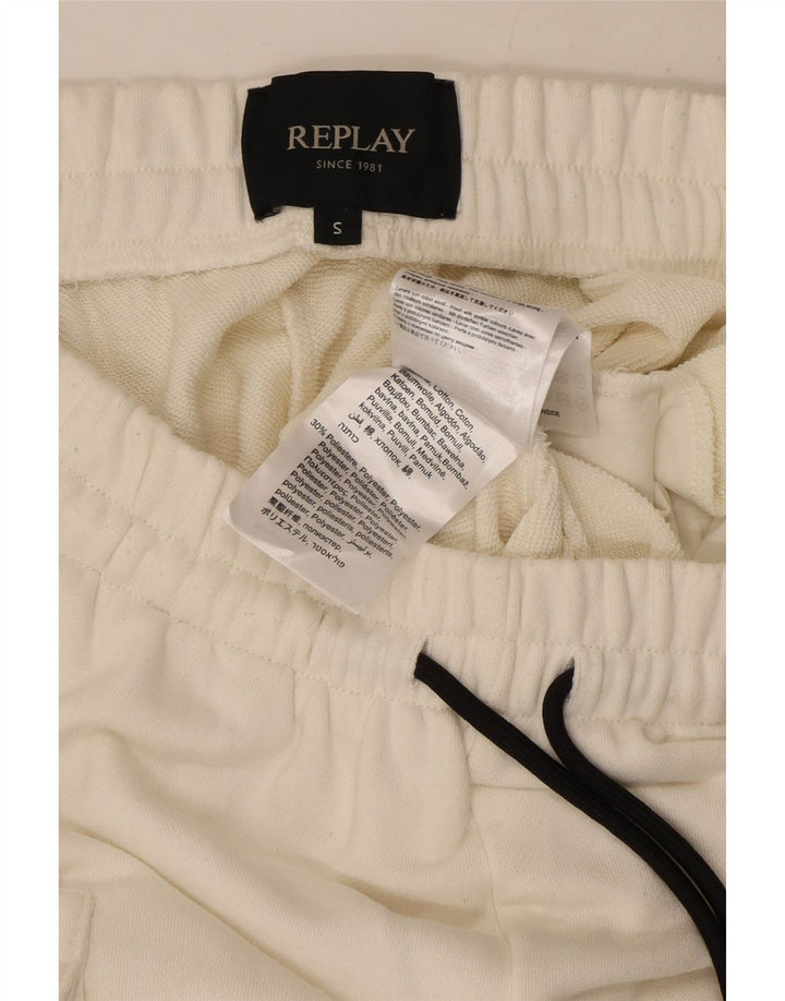 Replay Muška kargo trenirka Hlače Joggers Male bijele pamučne