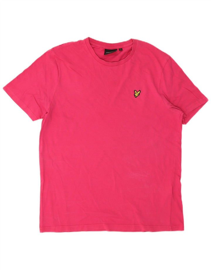 Lyle & Scott Muška majica kratkih rukava Veliki ružičasti pamuk
