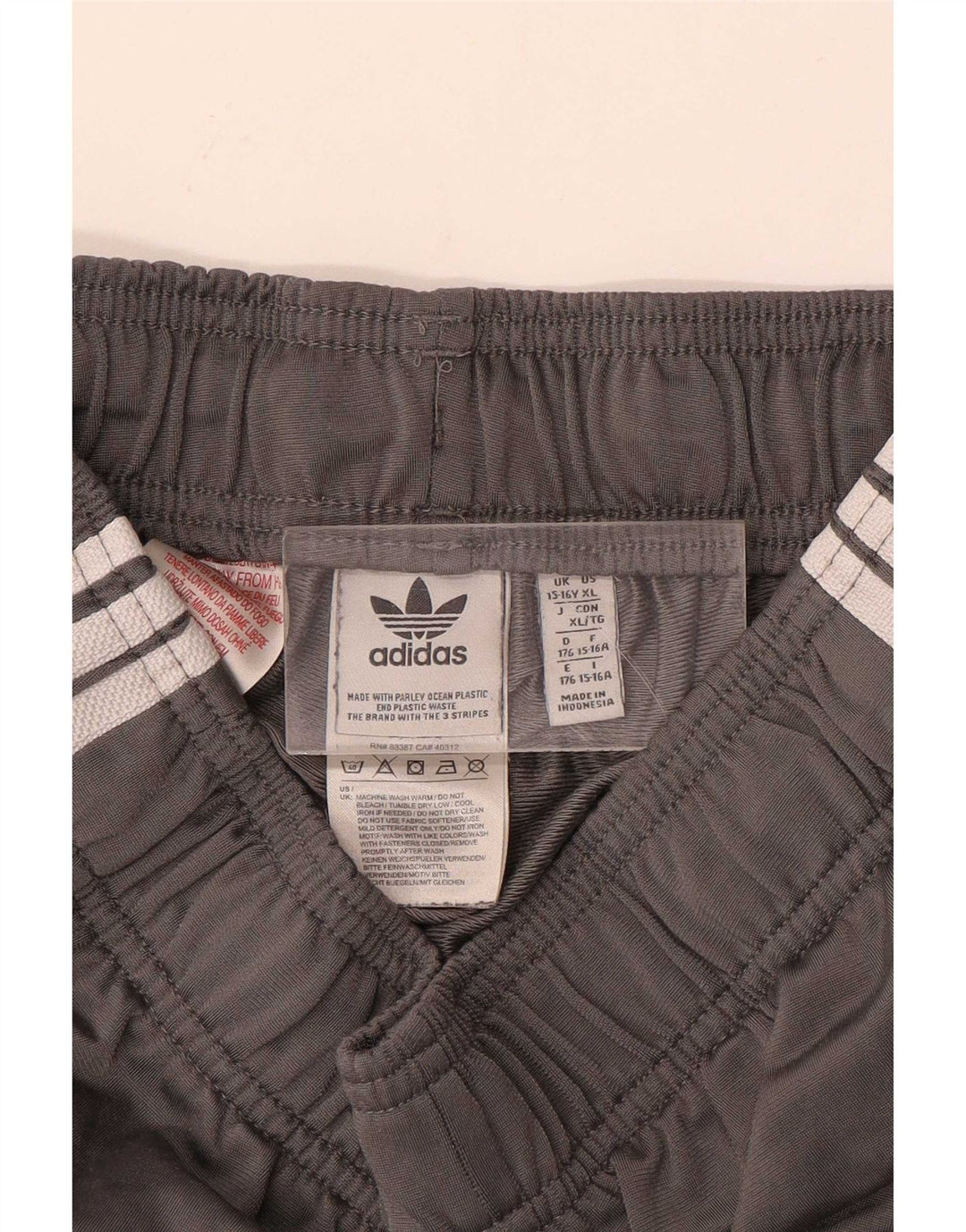 Adidas Boys Tracksuit Trousers Joggers 15-16 Years Grey Polyester