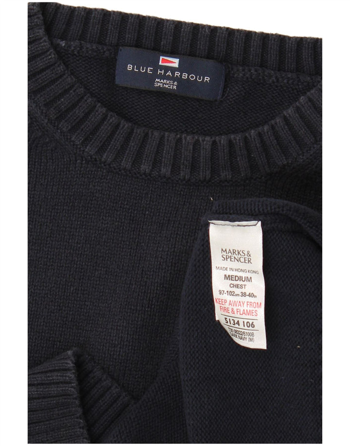MARKS & SPENCER Muški džemper s okruglim izrezom UK 38/40 srednje tamnoplava