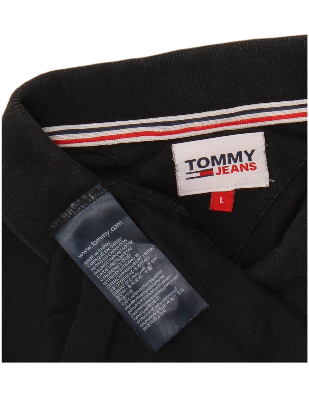 TOMMY HILFIGER Muška polo majica Velika crna pamučna majica