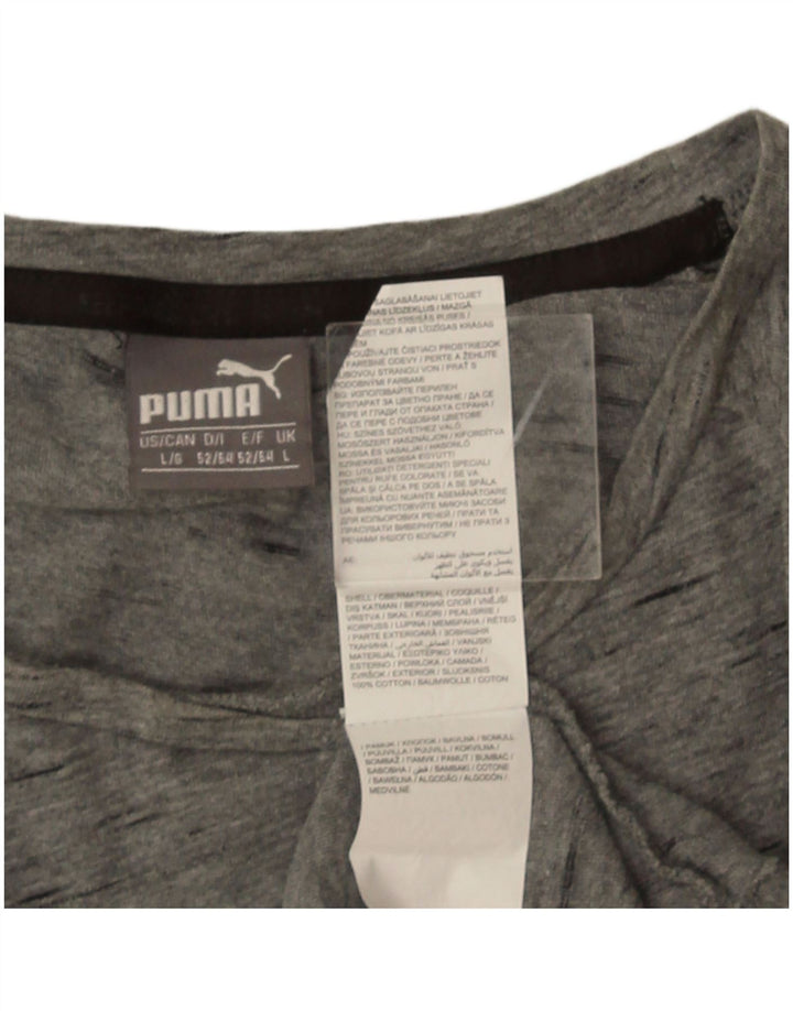 Puma muška majica kratkih rukava Large Grey Flected Cotton