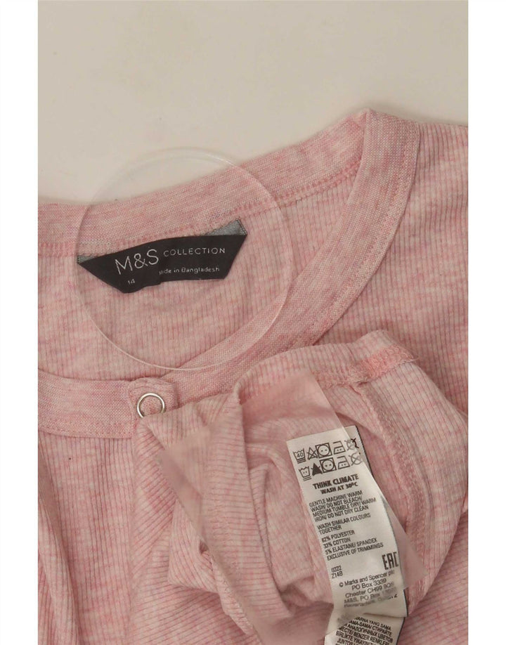 Marks & Spencer ženska majica dugih rukava UK 14 Srednje ružičasti poliester