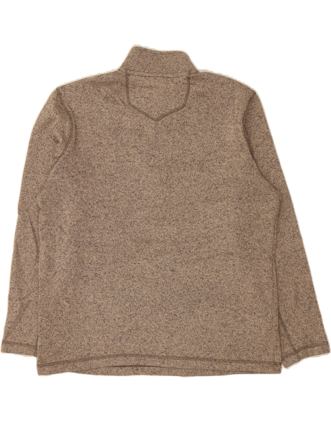 EDDIE BAUER Mens Zip Neck Sweatshirt Jumper Large Grey Flecked Cotton Vintage Eddie Bauer and Second-Hand Eddie Bauer from Messina Hembry 