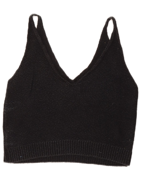 Zara ženska pletena bluza bez rukava UK 12 srednje siva viskoza