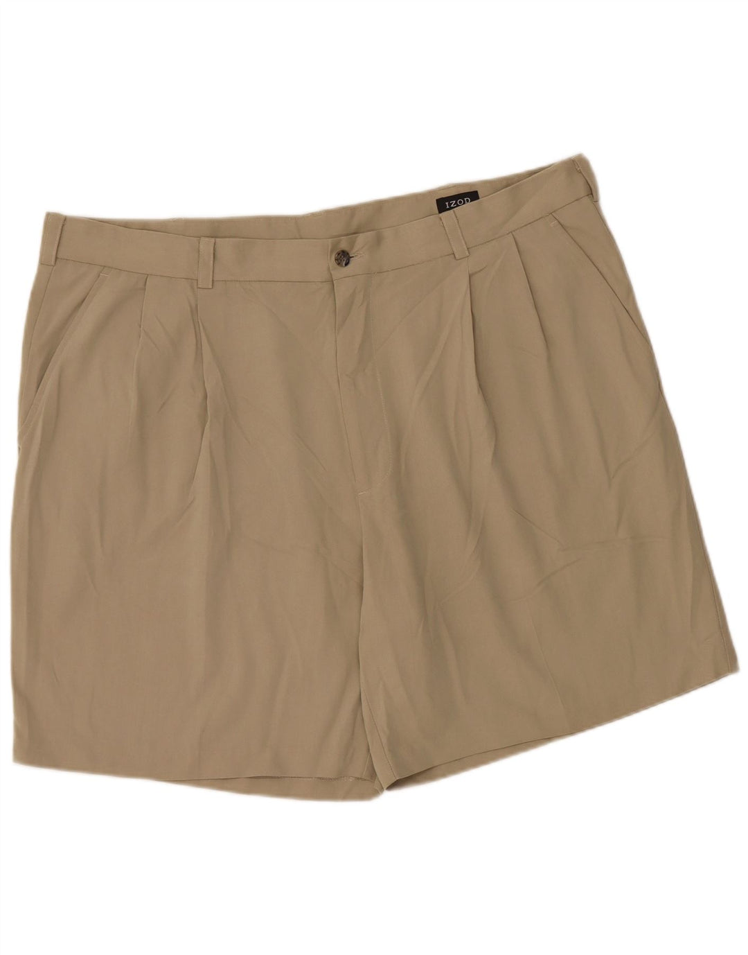IZOD Muške kratke chino hlače s klinovima W42 2XL kaki poliester
