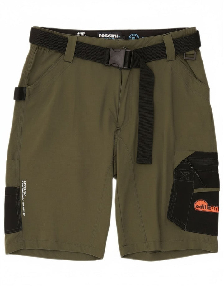 Vintage muške grafičke kargo kratke hlače velike W34 kaki boje