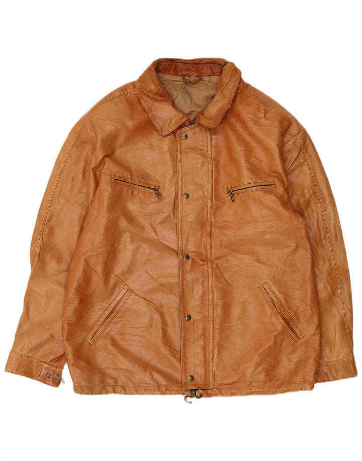 Vintage muška kožna jakna UK 38 srednje bež koža