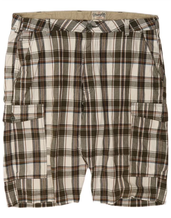 Wrangler muške kargo kratke hlače W42 2XL šareni karirani pamuk