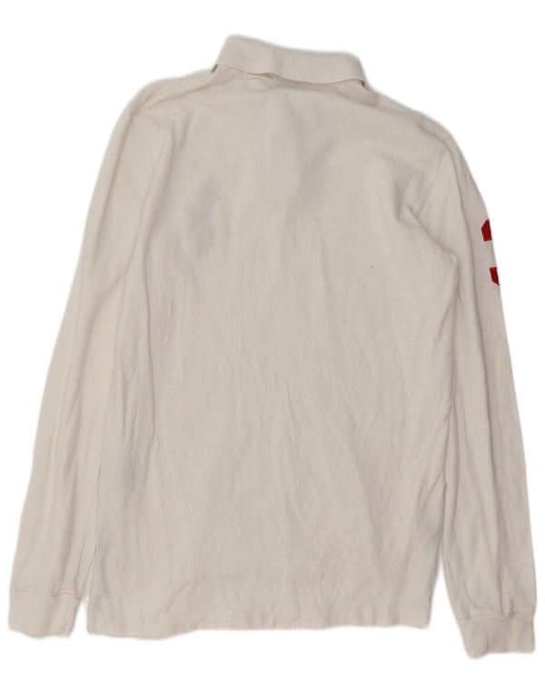 POLO RALPH LAUREN Muška mala bijela polo majica dugih rukava prilagođenog kroja