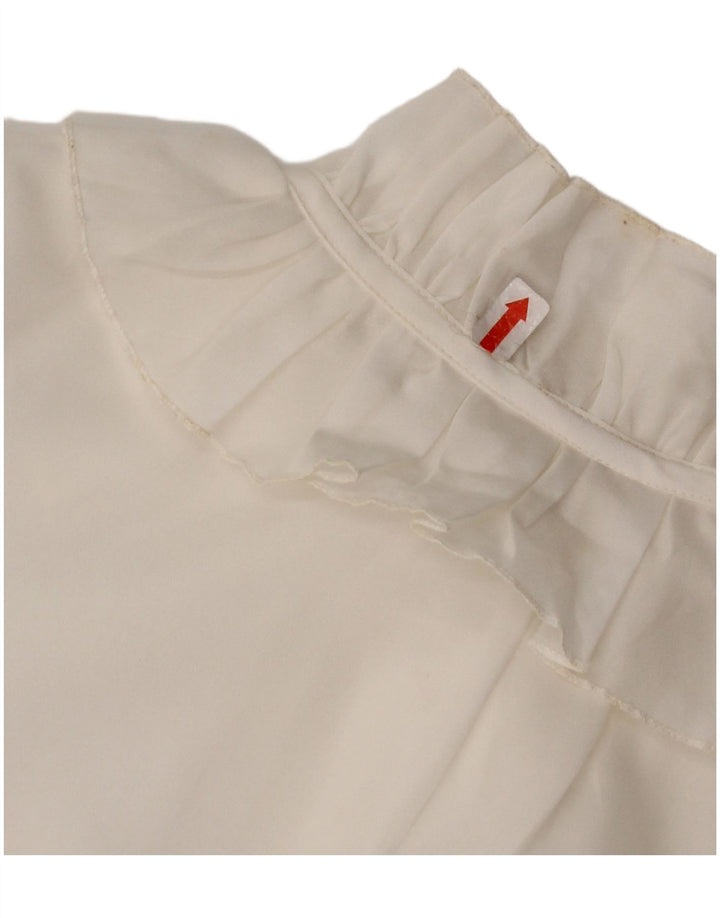 VINTAGE Ženska košulja s volanima sprijeda UK 16 Velika bijela