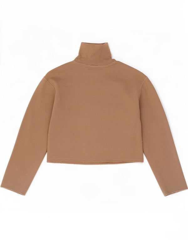 Zara ženski kratki rukav dugih rukava UK 10 Small Beige Cotton