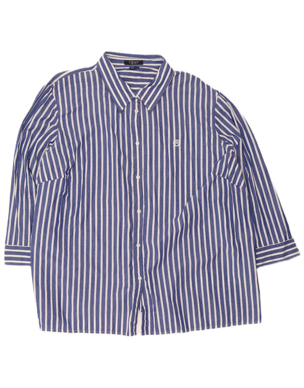 Chaps ženska majica s 3/4 rukavima UK 22 3XL pamuk na plave pruge