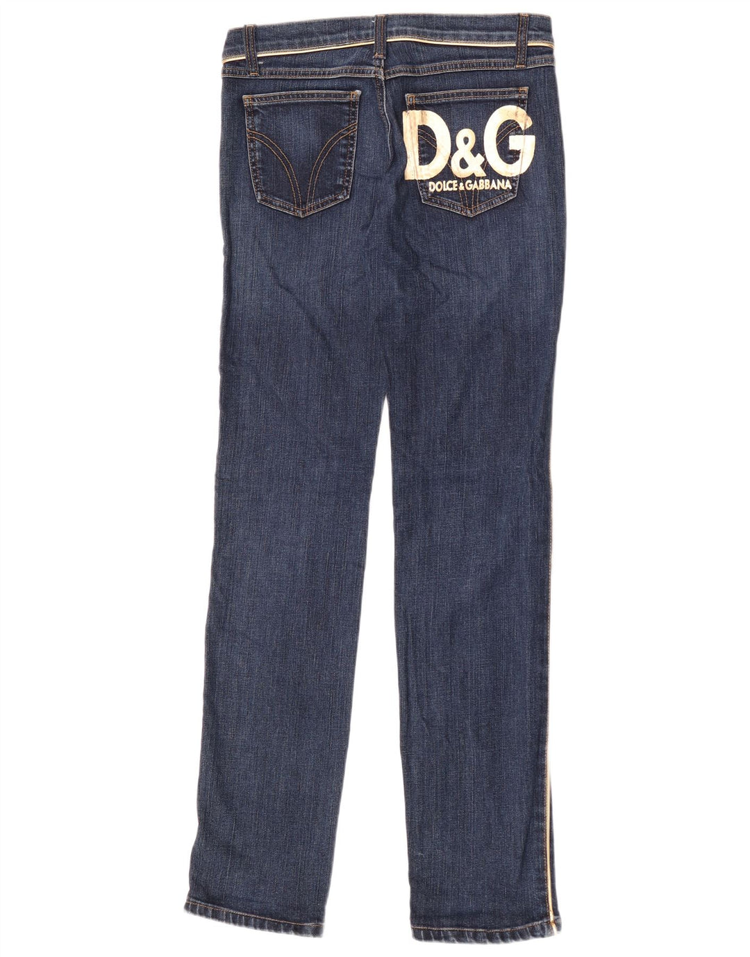 Dolce & Gabbana ženske grafičke uske traperice IT 42 srednje W28 L34 tamnoplave
