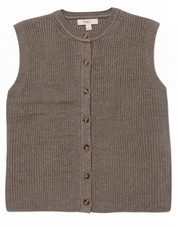 Marks & Spencer ženski kardigan pulover bez rukava UK 10 Small Gray