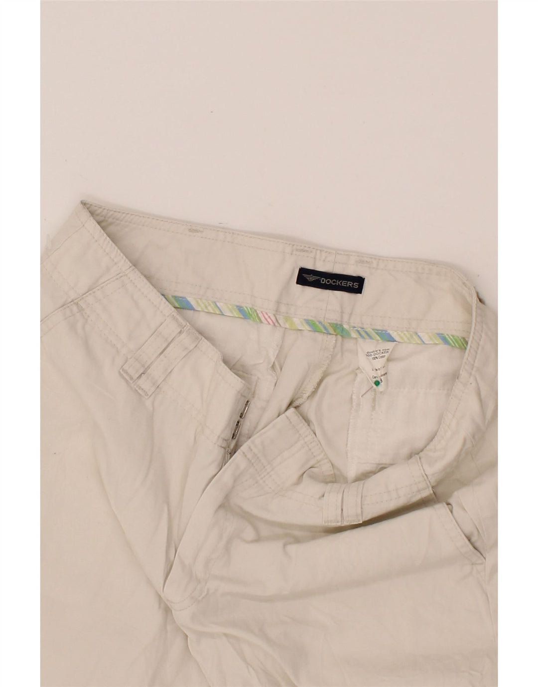 DOCKERS Womens Bermuda Shorts US 8 Medium W27 White Cotton Vintage Dockers and Second-Hand Dockers from Messina Hembry 