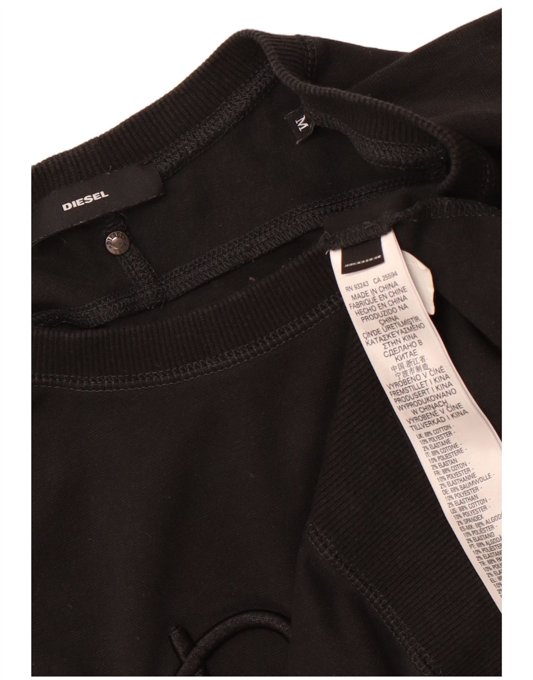 DIESEL Ženski džemper širokog kroja s grafičkim motivima UK 14 Srednje crna