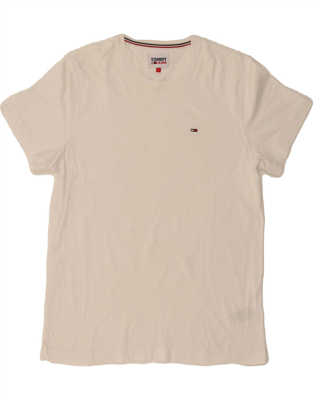 TOMMY HILFIGER Mens T-Shirt Top Small White Cotton Vintage Tommy Hilfiger and Second-Hand Tommy Hilfiger from Messina Hembry 