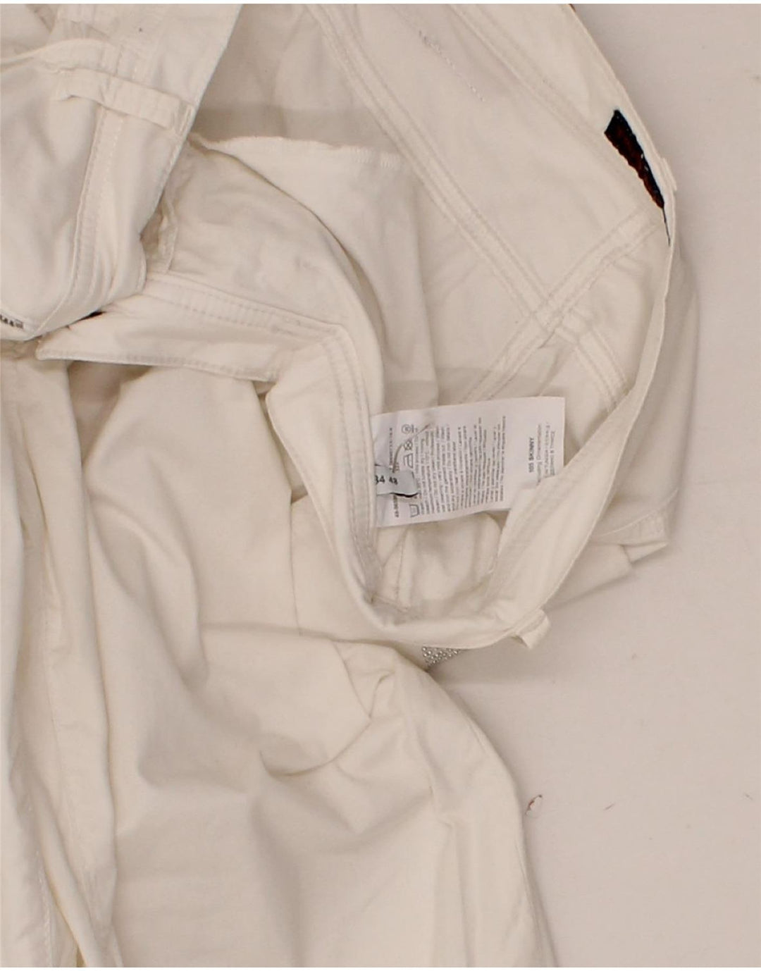 TRUSSARDI Womens Regular Fit Trousers W34 L30 White Cotton Vintage Trussardi and Second-Hand Trussardi from Messina Hembry 