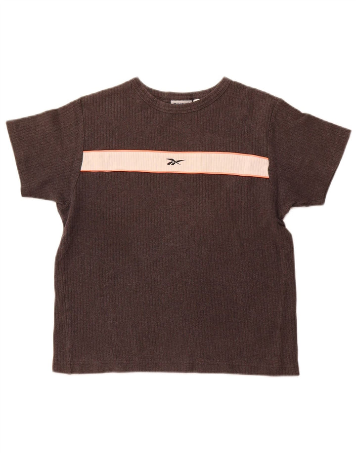 REEBOK Ženska majica kratkih rukava UK 12 Pamuk srednje sive boje