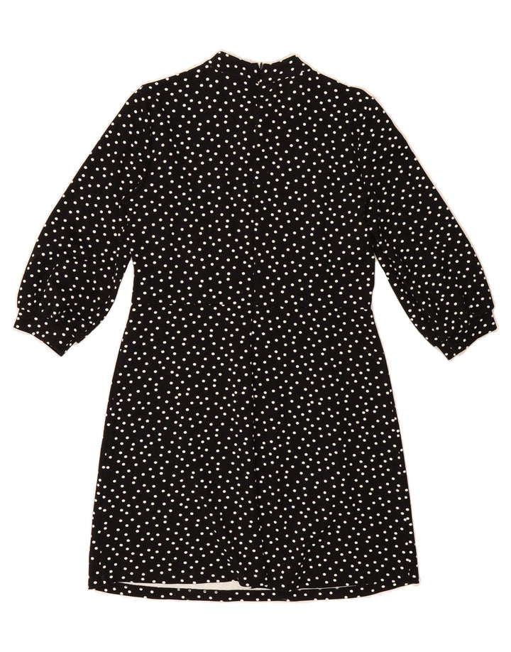 WAREHOUSE Womens 3/4 Sleeve Shift Dress UK 12 Medium Black Polka Dot Vintage Warehouse and Second-Hand Warehouse from Messina Hembry 