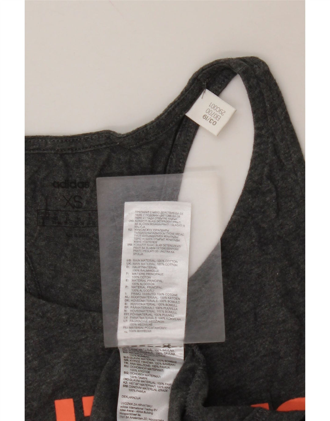 ADIDAS Ženski grafički prsluk UK 4/6 XS Sivi pamuk