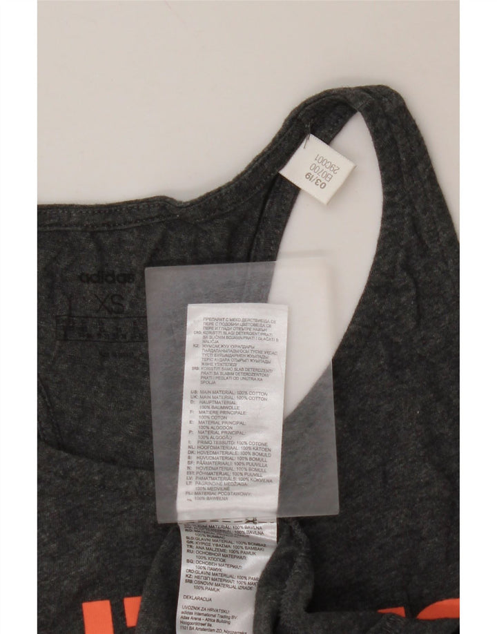 ADIDAS Ženski grafički prsluk UK 4/6 XS Sivi pamuk
