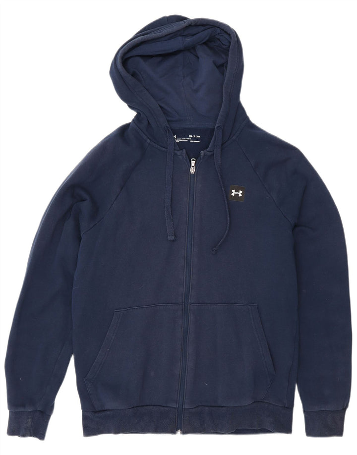 Under Armour muški pulover s kapuljačom s patentnim zatvaračem srednjeg kroja, tamnoplavi pamuk