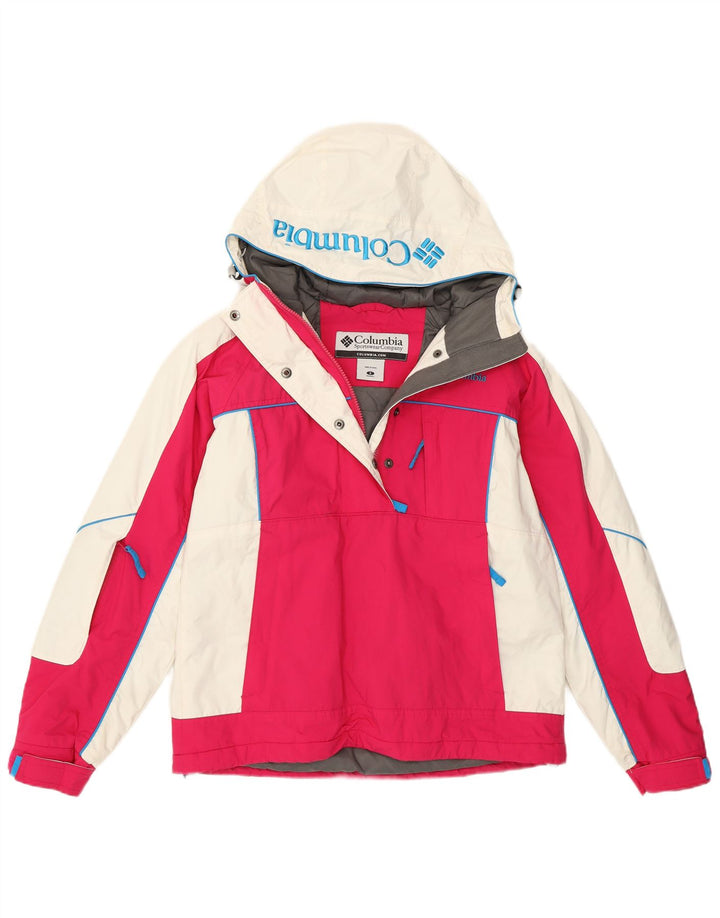Columbia ženska prevelika anorak jakna s kapuljačom UK 10 Small Pink Colourblock