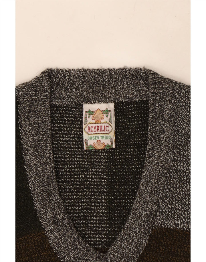 VINTAGE muški prsluk bez rukava Srednje siva akrilna boja