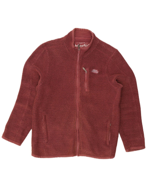 Weird Fish Mens Tracksuit Top Jacket XL Maroon Cotton