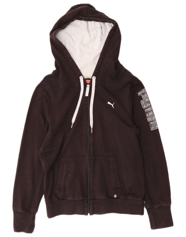 PUMA ženski džemper s kapuljačom s patentnim zatvaračem UK 14 Srednje crni pamuk