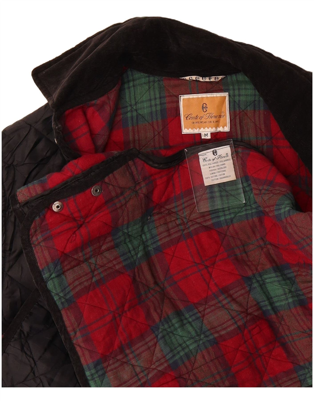 CONTE OF FLORENCE Mens Quilted Jacket UK 38 Medium Black Polyamide