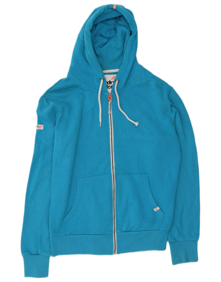 Superdry muški pulover s kapuljačom na patentni zatvarač Veliki plavi pamuk