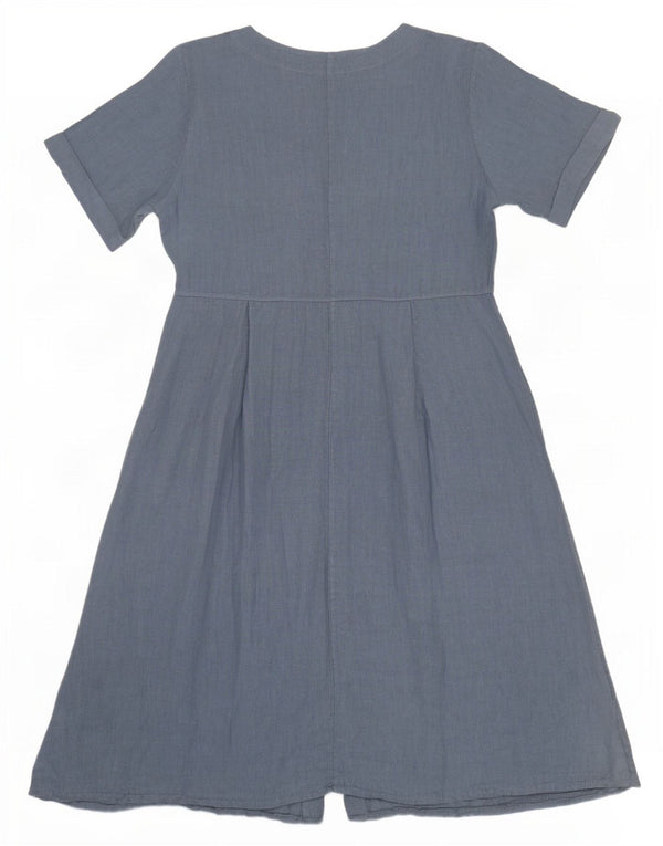 WoolOvers ženska haljina A-kroja UK 14 Large Blue Lan