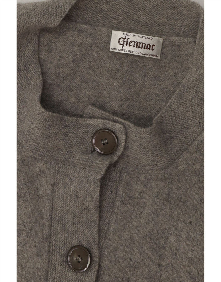 GLENMAC Womens 3/4 Sleeve Cardigan Sweater UK 10 Small Grey Wool Vintage Glenmac and Second-Hand Glenmac from Messina Hembry 