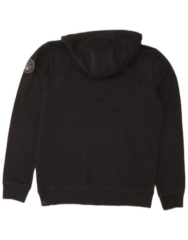 NAPAPIJRI Muška majica s kapuljačom Geographic Graphic Mali crni pamuk