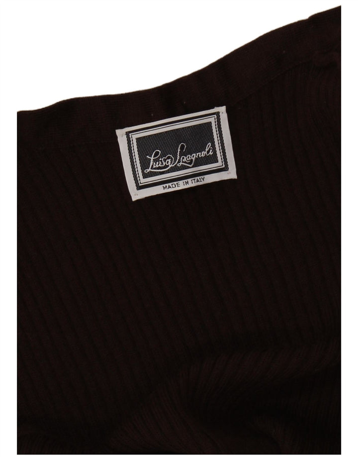 LUISA SPAGNOLI Ženski otvoreni kardigan pulover bez rukava UK 14 Srednje smeđa