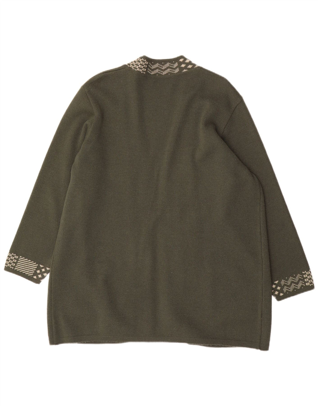 Grazia ženski džemper s dugačkim kopčanjem US 18 2XL kaki vuna