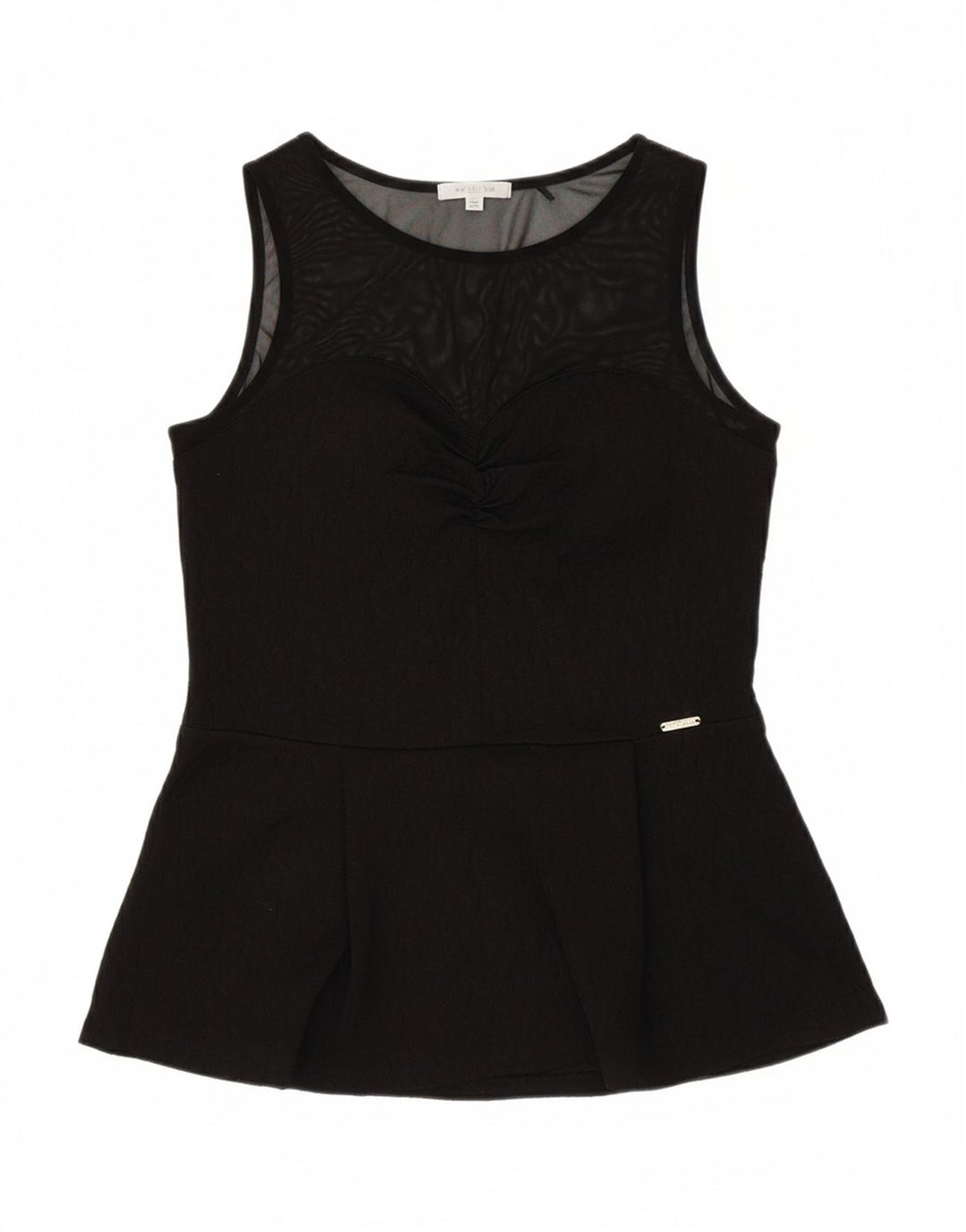 GUESS Womens Sleeveless Blouse Top UK 12 Medium Black Polyester